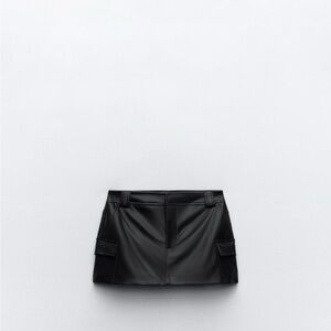 Black Faux Leather Mini Skirt